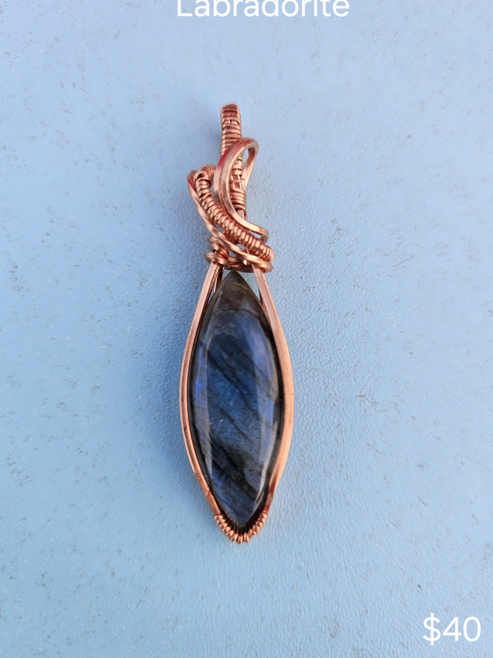 Handmade Copper Labradorite Pendant